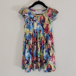 Disney Dress 110 5T 5 Princess Milk Silk Short Sleeve Disneyland Belle Ariel